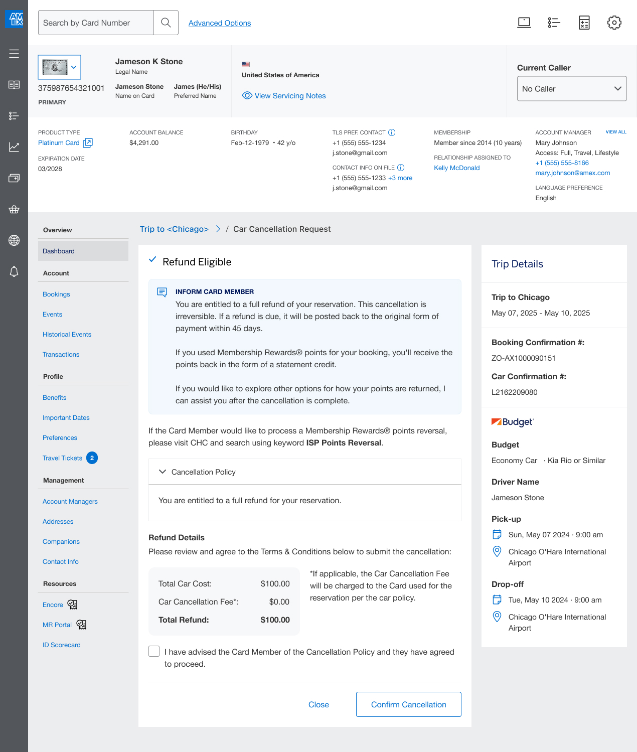 Enterprise travel UX interface
